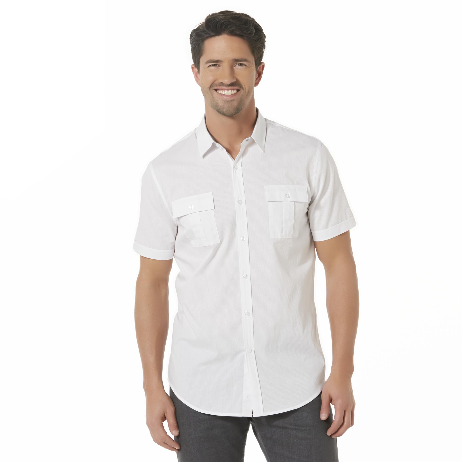 Structure Men's Slim Fit Short-Sleeve Shirt - Dobby Stripe