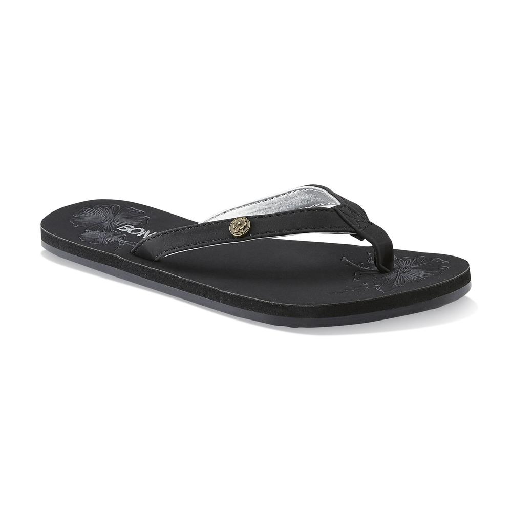 Bongo Women's Kia Black/Silver Flip-Flop Sandal