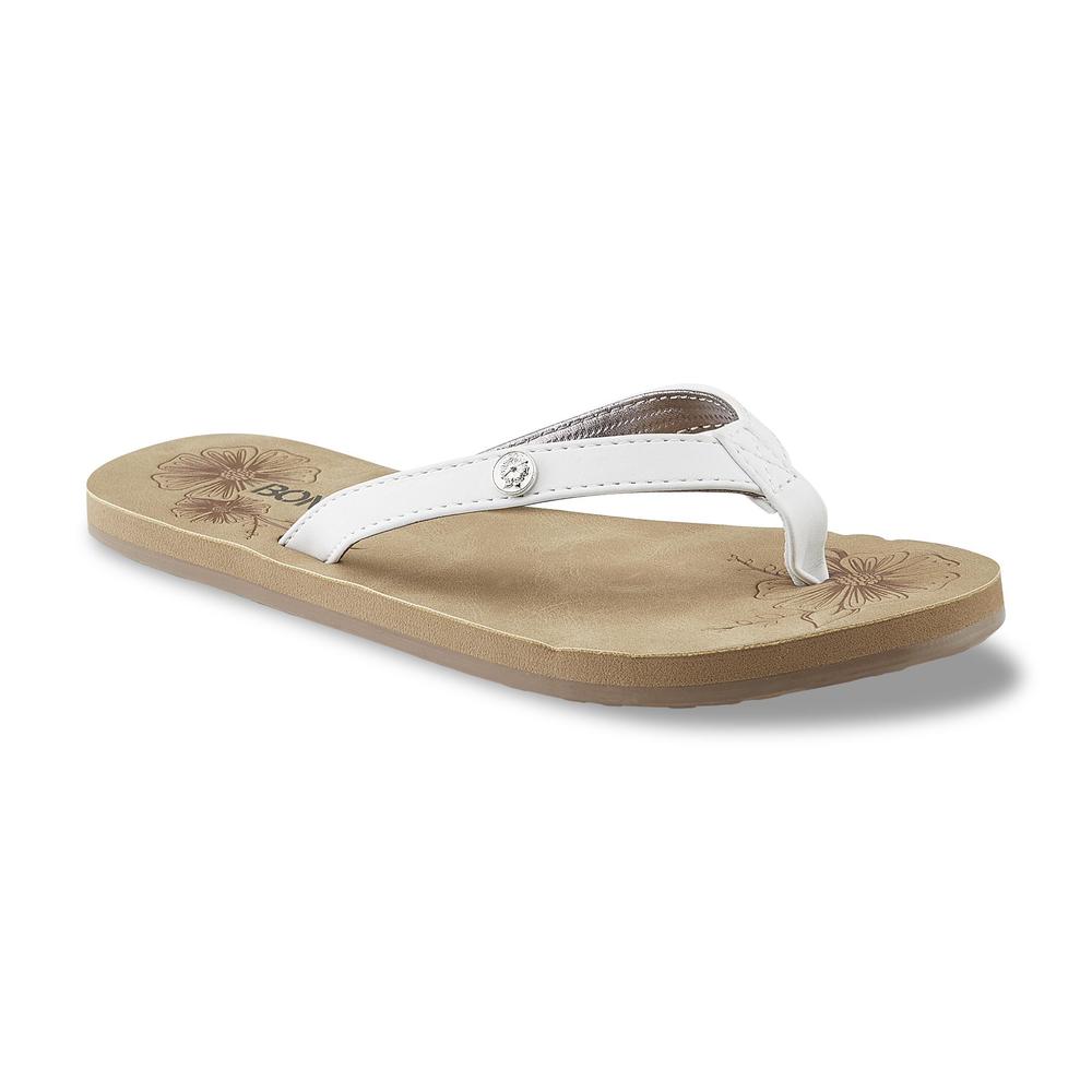 Bongo Women's Kia White/Silver Flip-Flop Sandal