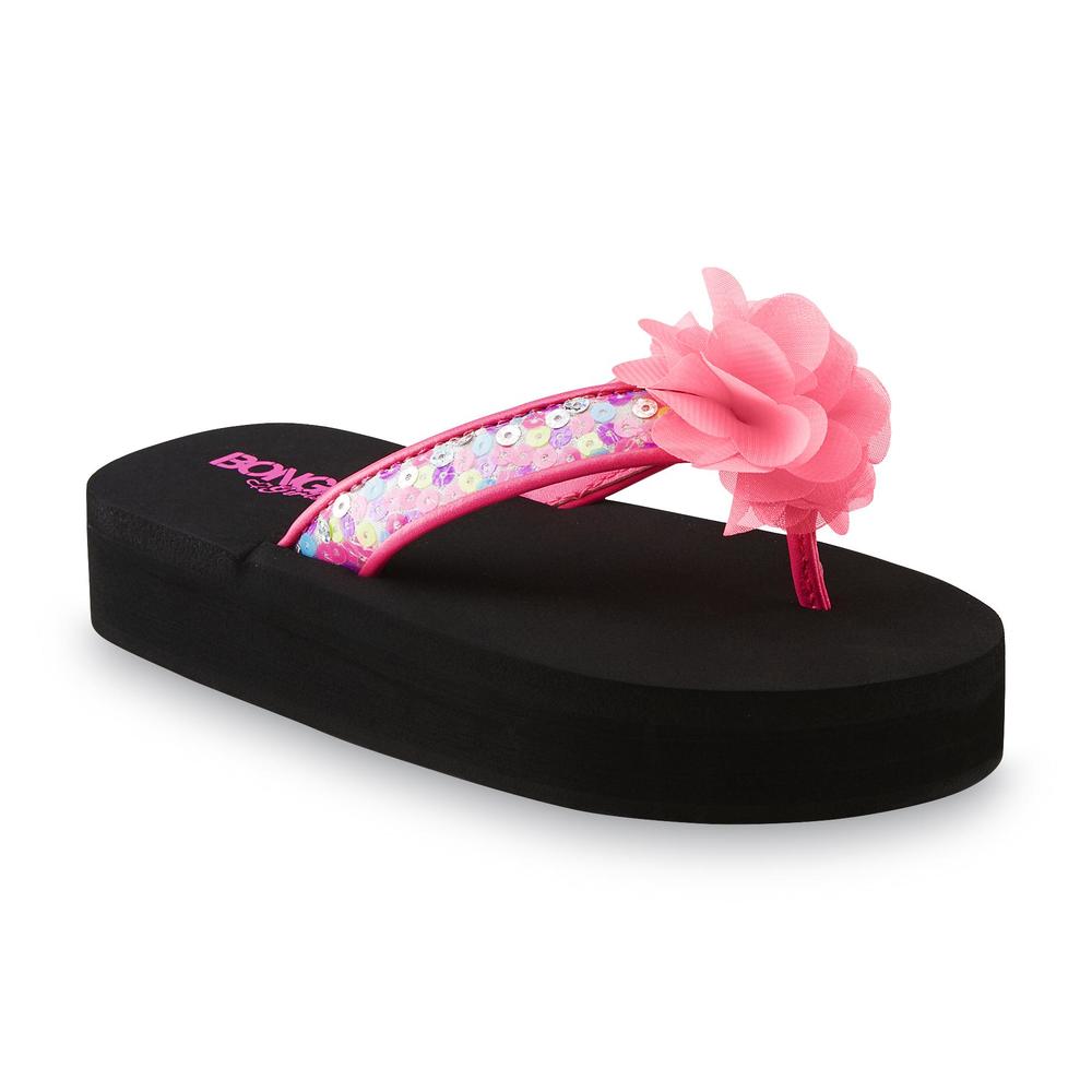 Bongo Girl's Khloe Pink/Multicolor Platform Thong Sandal