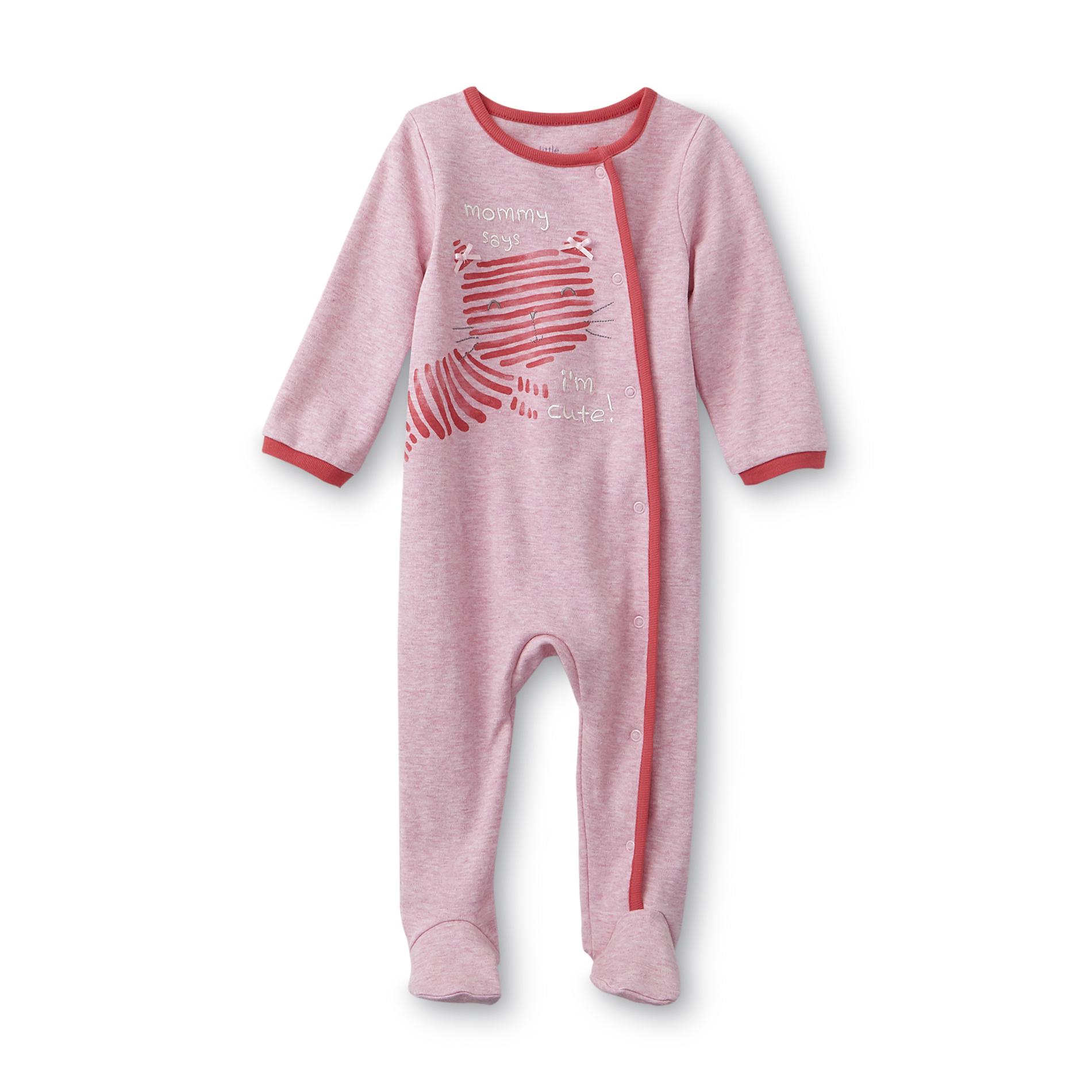 Little Wonders Newborn Girl's Sleeper Pajamas - Kitty