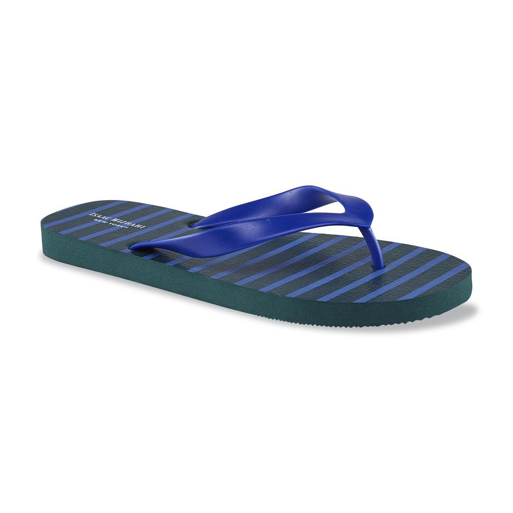 Isaac Mizrahi New York Men's Joe Flip-Flop Sandal - Blue Striped