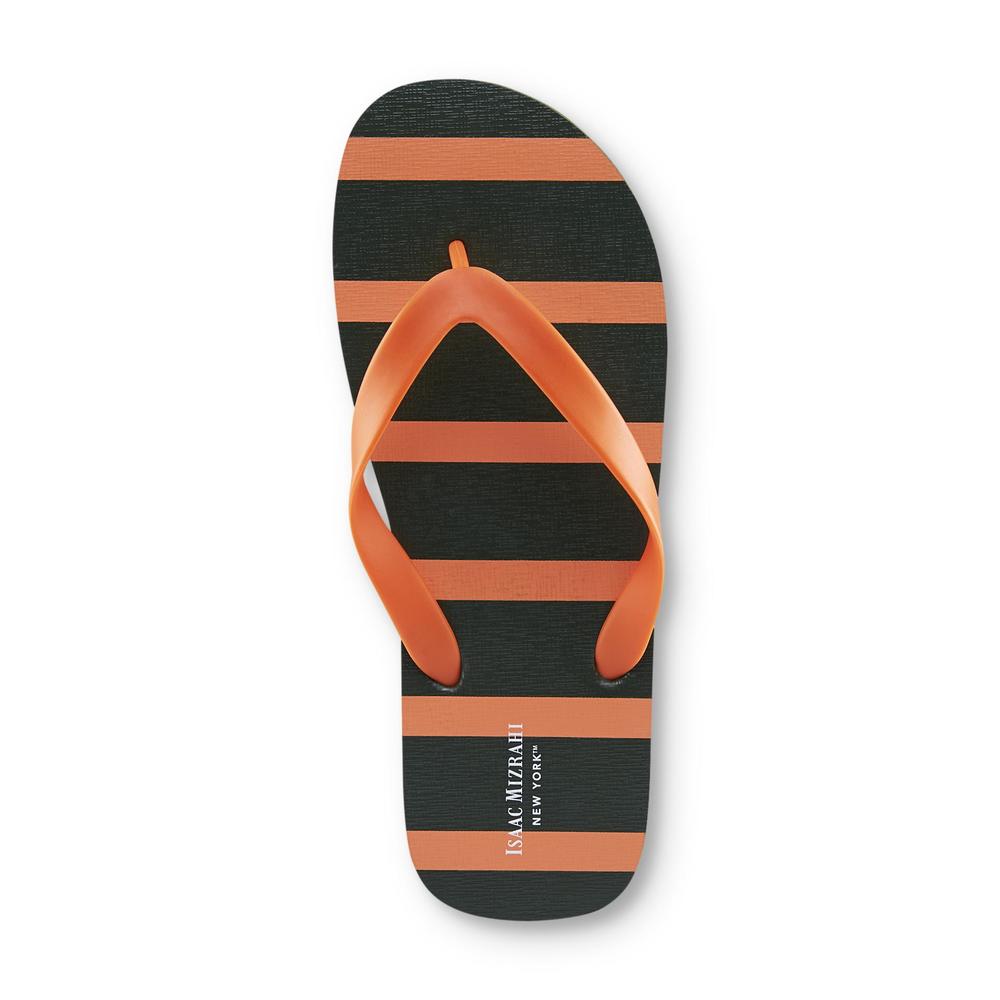 Isaac Mizrahi New York Men's Joe Flip-Flop Sandal - Orange Striped