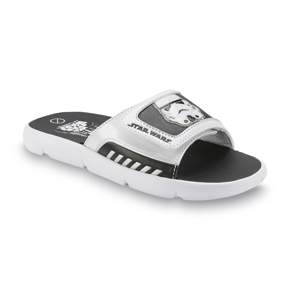 Disney Star Wars Stormtrooper Boy's White/Black Slide Sandal