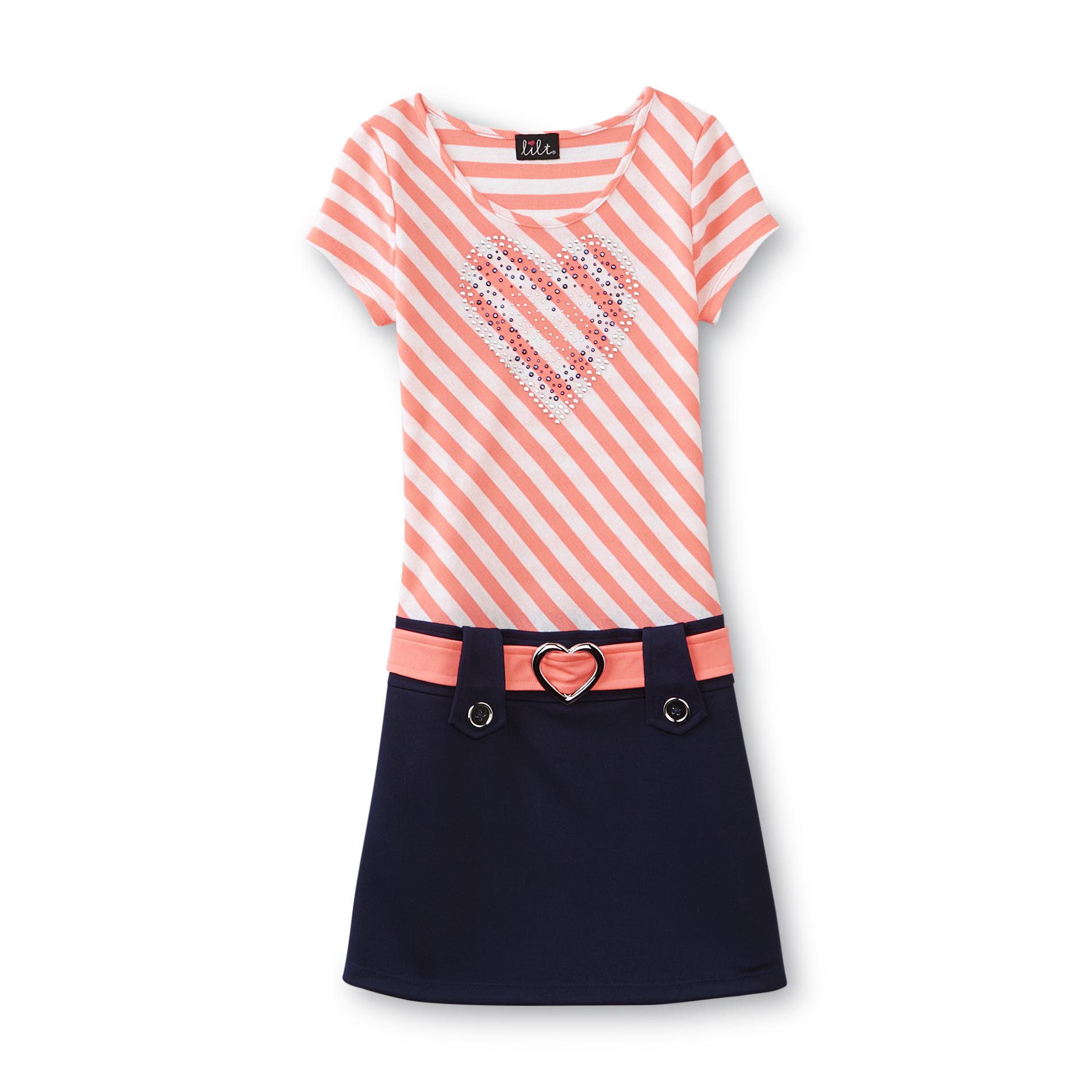 Girl's Marsha Dress - Stripes & Hearts