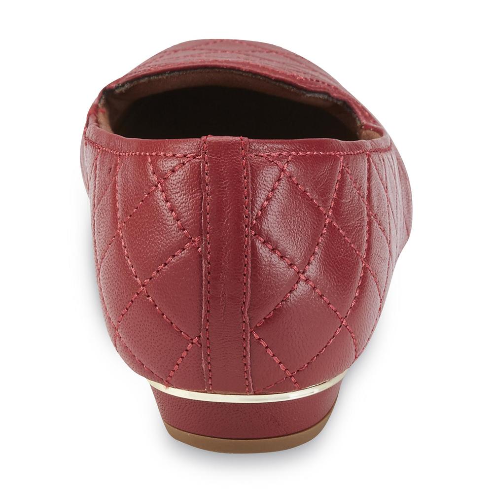 Usaflex Women's Elisa Leather Diabetic Comfort Loafer - Red