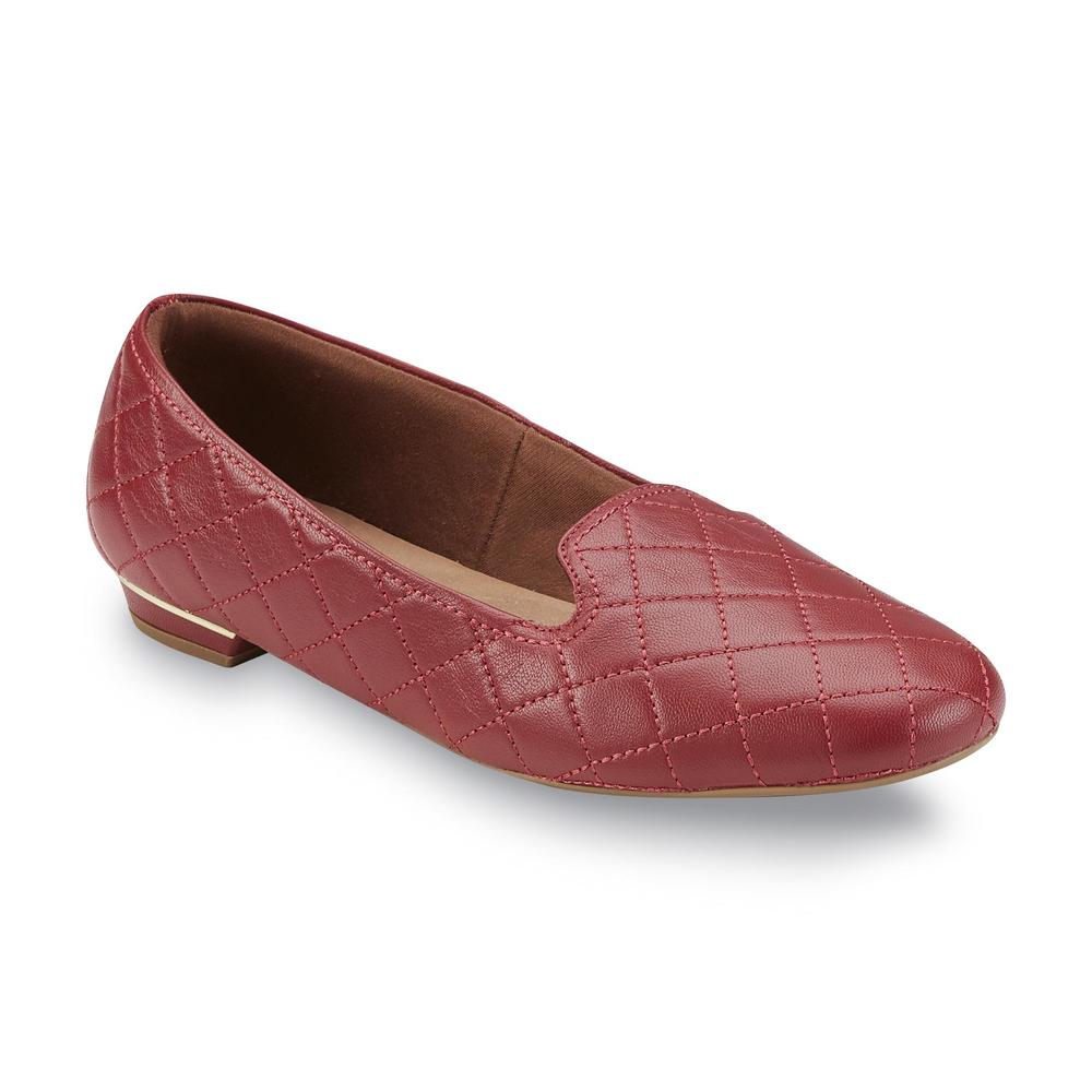 Usaflex Women's Elisa Leather Diabetic Comfort Loafer - Red