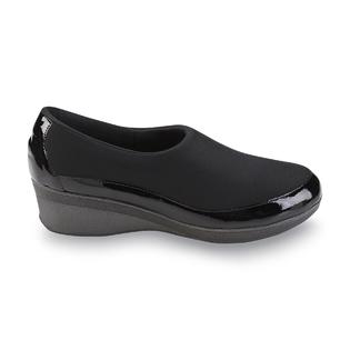Usaflex Women's Valery Fabric Diabetic Comfort Wedge Shoe - Black