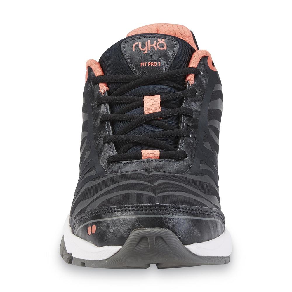 Ryka Women's Fit Pro 2 Black/Coral Running Shoe