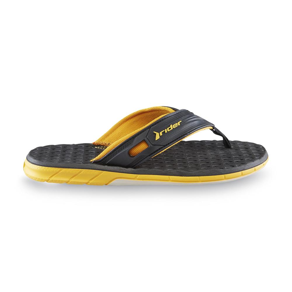 Rider Sandals Men's Next Black/Yellow Thong Sandal