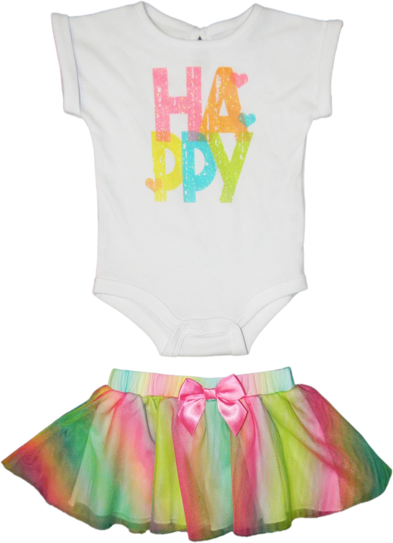 Freshly Squeezed Newborn & Infant Girl's Graphic Bodysuit & Skirt - Happy & Heart