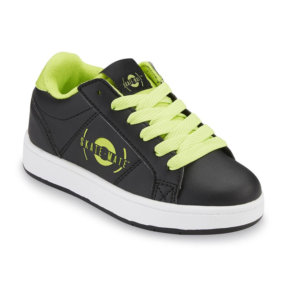 Skate-Mate Boy's Black/Neon Green Roller Sneaker