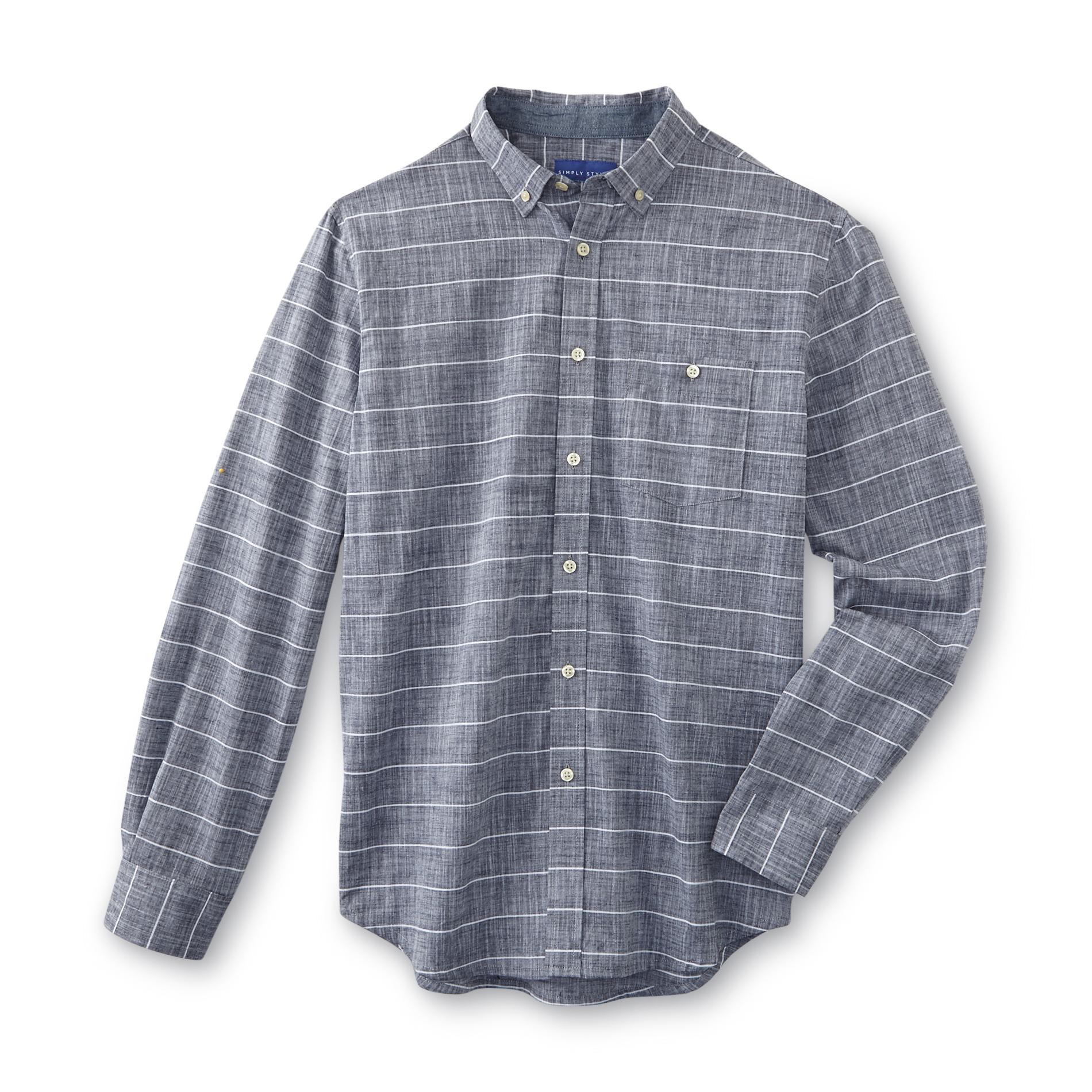Simply Styled Men's Chambray Shirt - Striped