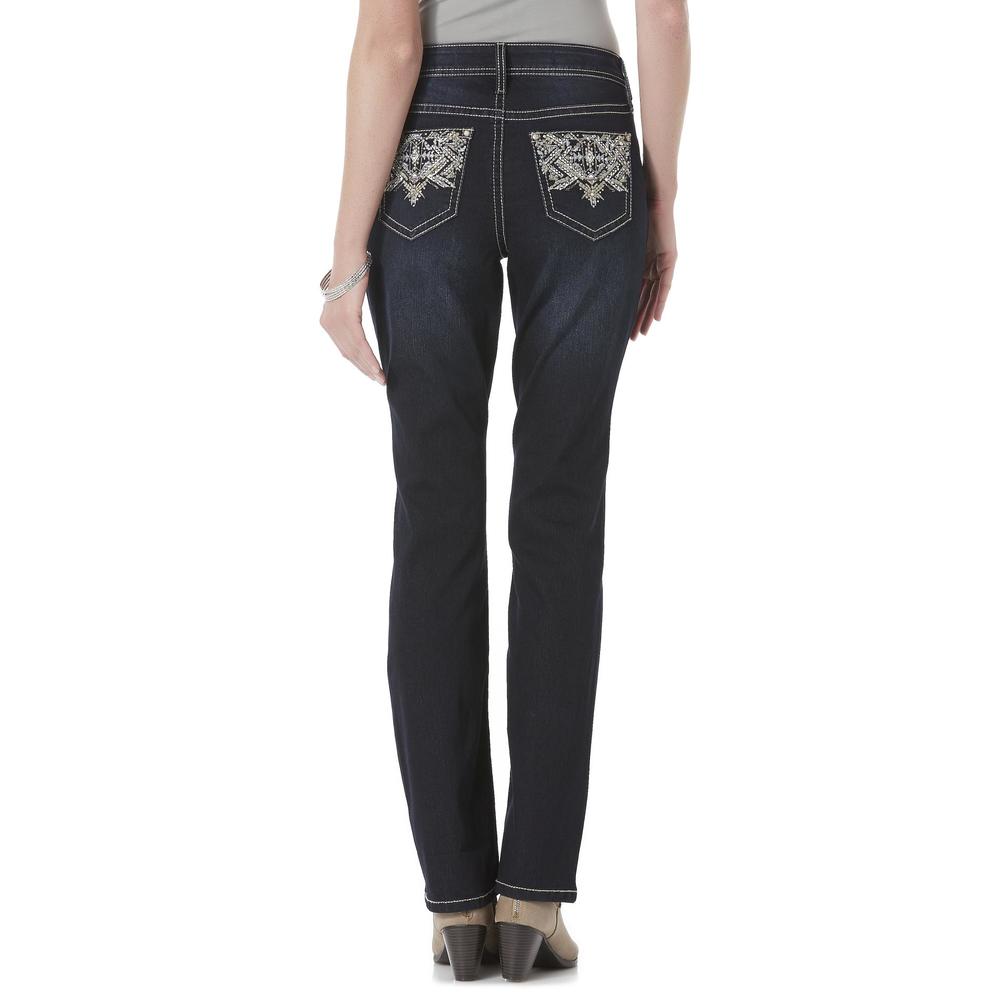 Rockin Denim Women's Embellished Jeans - Dark Wash