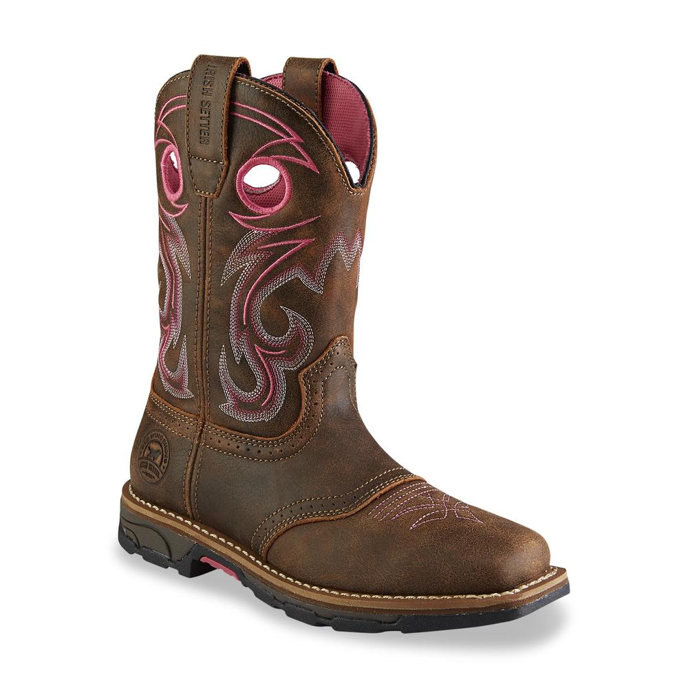 Irish Setter Boots by Red Wing Shoes Women's Marshall Brown/Pink Western Work Boot