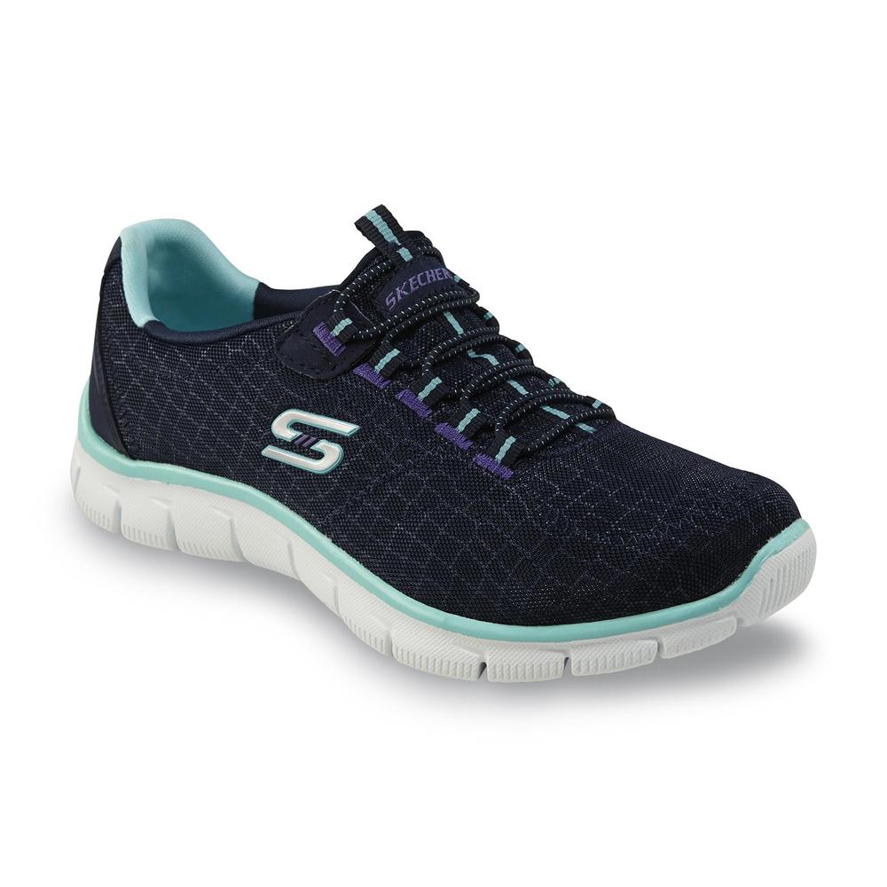 Skechers Women's Relaxed Fit Rock Around Navy/Teal Slip-On Shoe