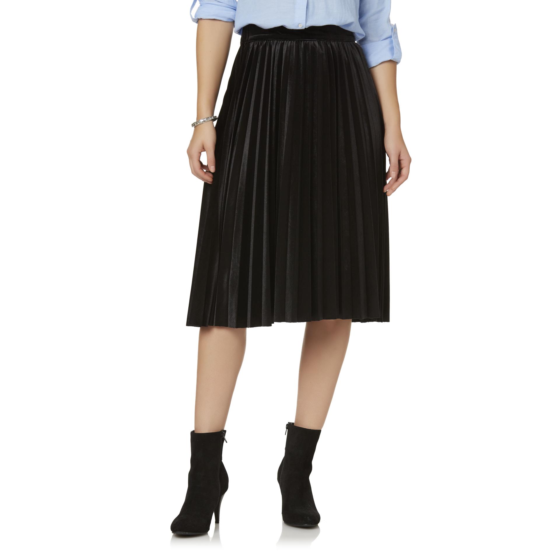 Simply Styled Petites' Pleated Velour Skirt