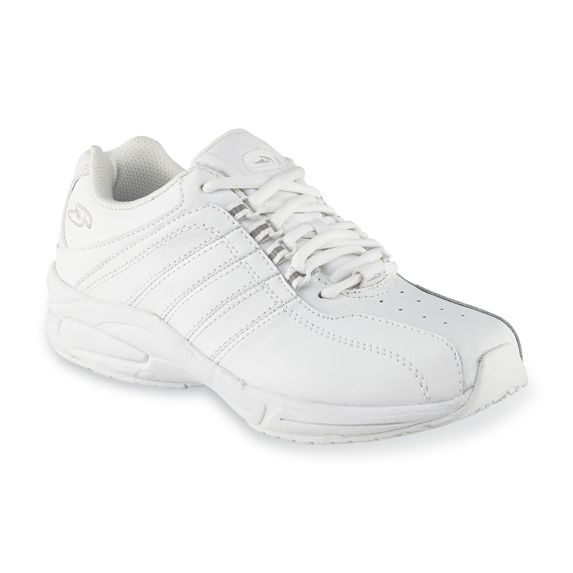 Dr. Scholl's Women's Kimberly Leather Slip Resistant Work Oxford - White Wide Width Avail