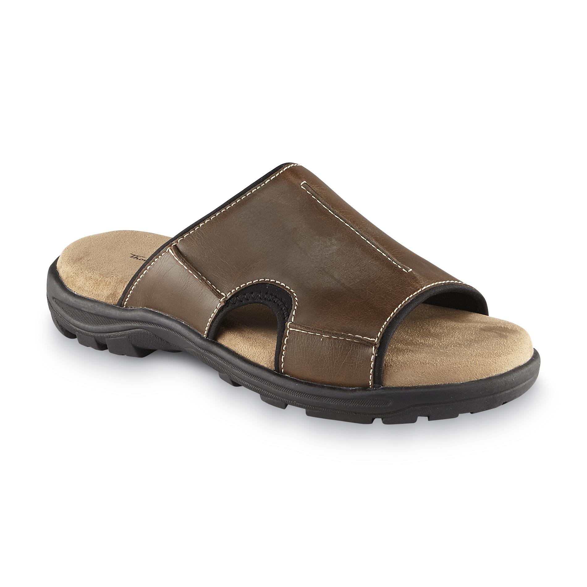 Thom McAn Men s Top Sail Slide Sandal Brown Thom McAn Men s Top Sail Slide Sandal Brown
