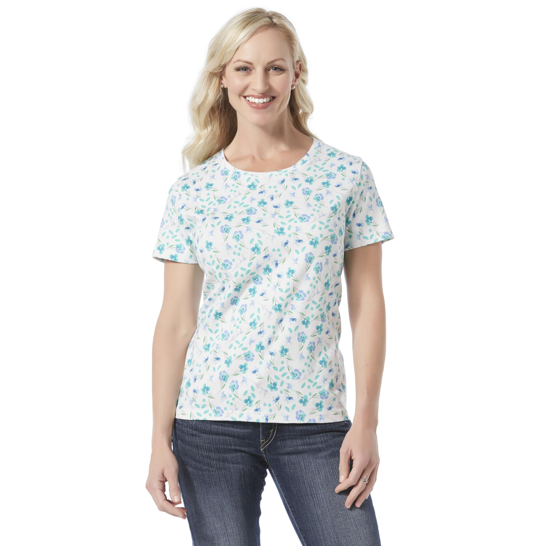 Laura Scott Petite's Crew Neck T-Shirt - Floral