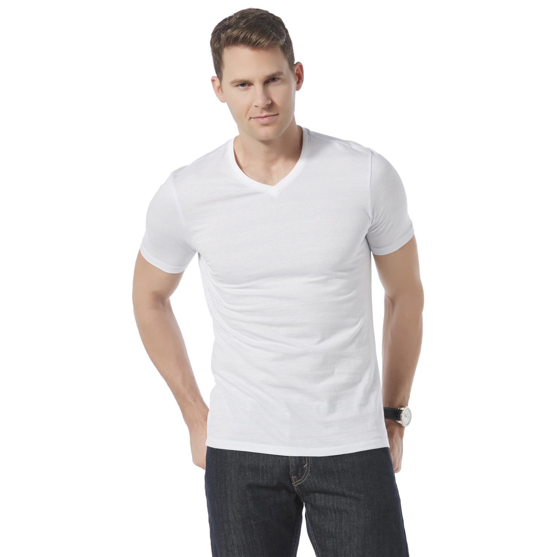 Structure Men's Slim Fit V-Neck T-Shirt - Striped