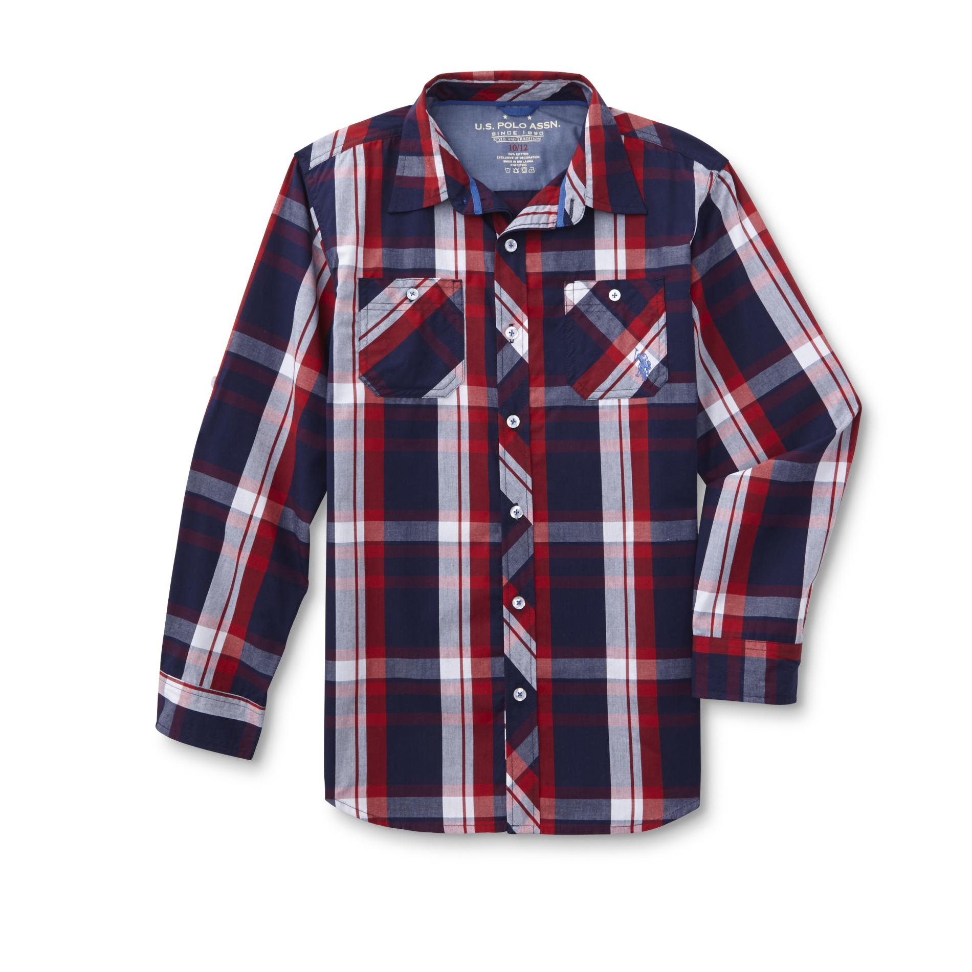 U.S. Polo Assn. Boys' Button-Front Shirt - Plaid