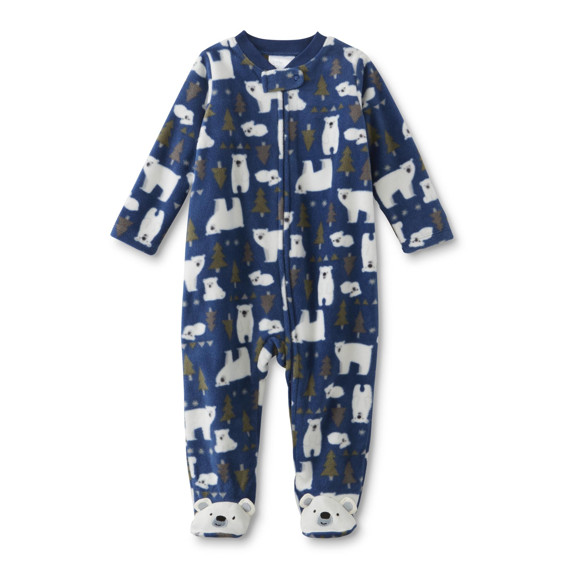 Little Wonders Infant Boys' Fleece Sleeper Pajamas - Polar Bear