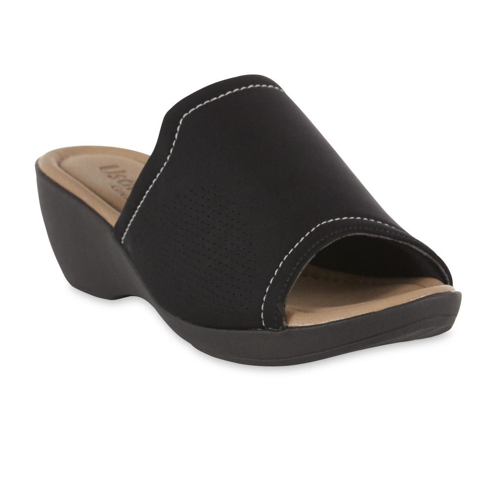 Usaflex Women's Lady Bunion Care Wedge Sandal - Black/Tan