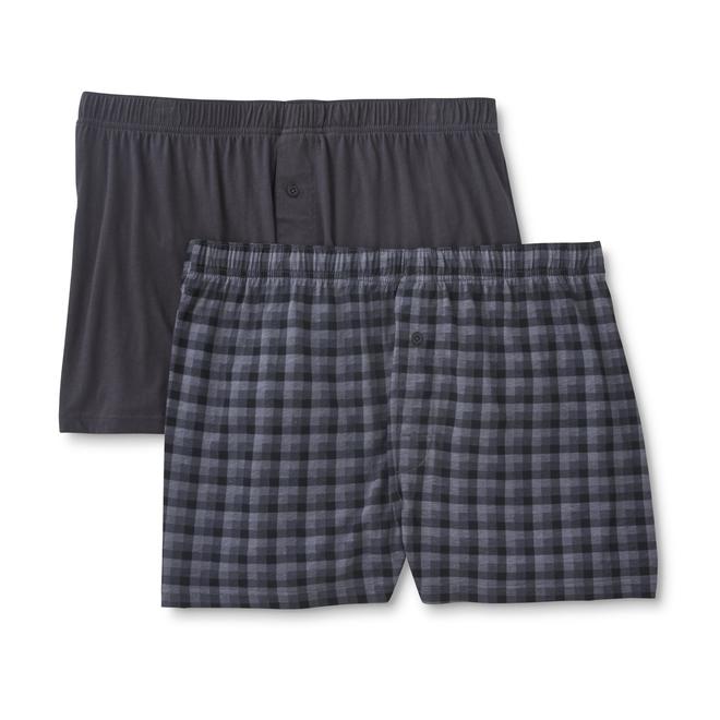 Joe Boxer Men's 2-Pack Micro Knit Boxer Shorts - Plaid