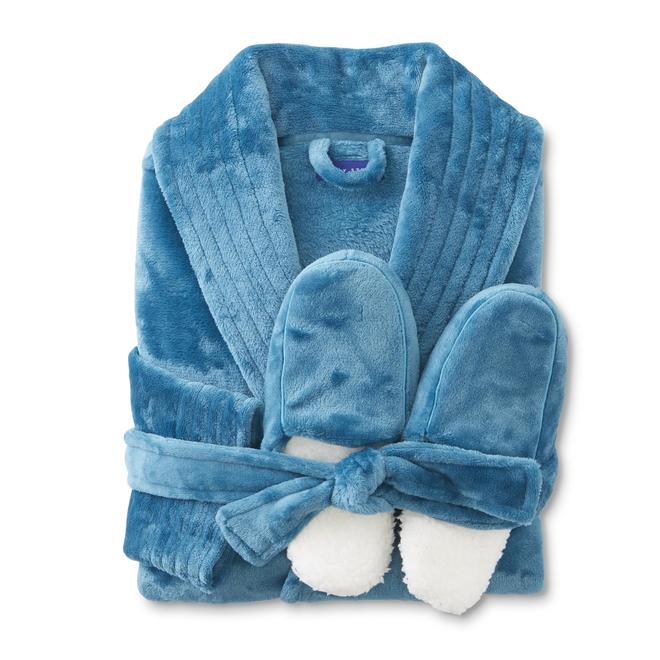 Simply Styled Women's Fleece Bathrobe & Slippers