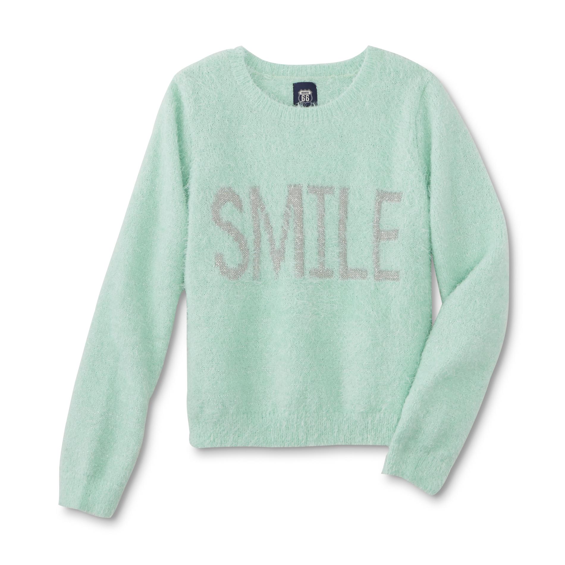 Route 66 Girls' Eyelash Sweater - Smile