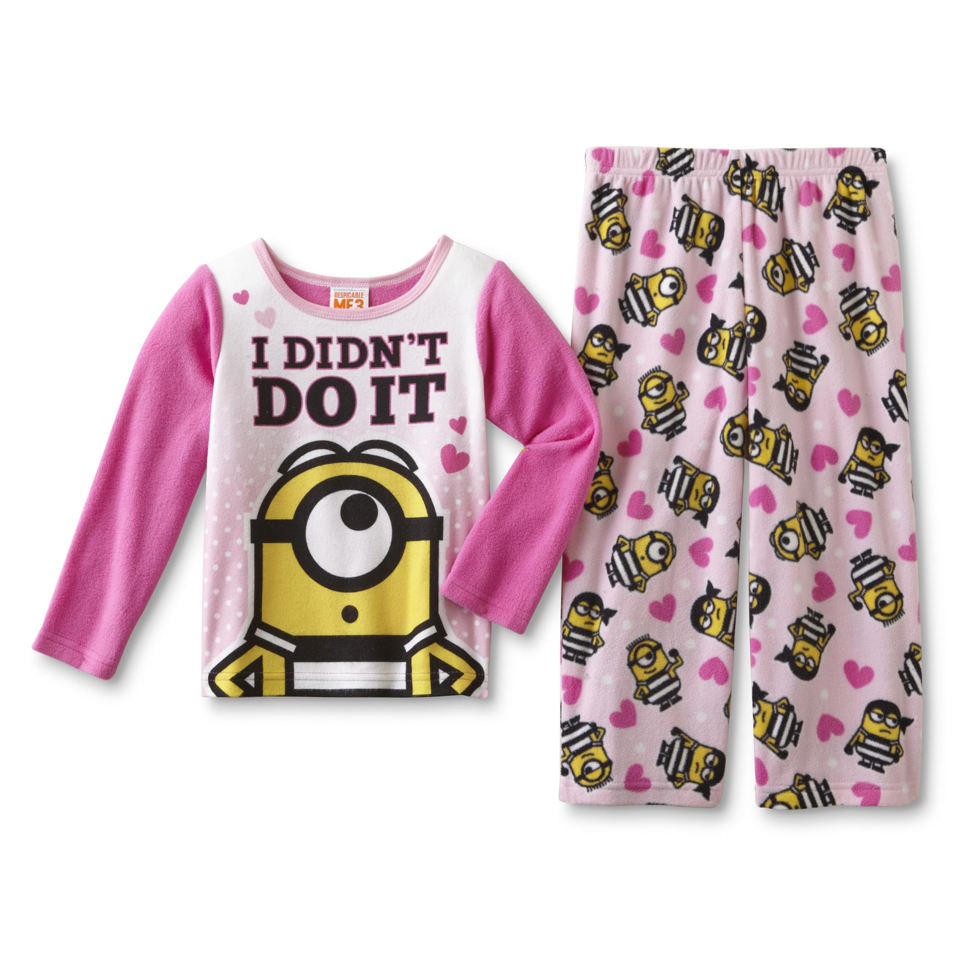 Dreamworks Despicable Me 3 Toddler Girls' Fleece Pajama Shirt & Pants