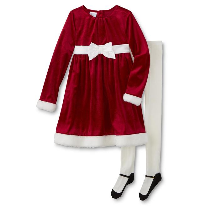 Toughskins Infant & Toddler Girls' Christmas Dress & Tights