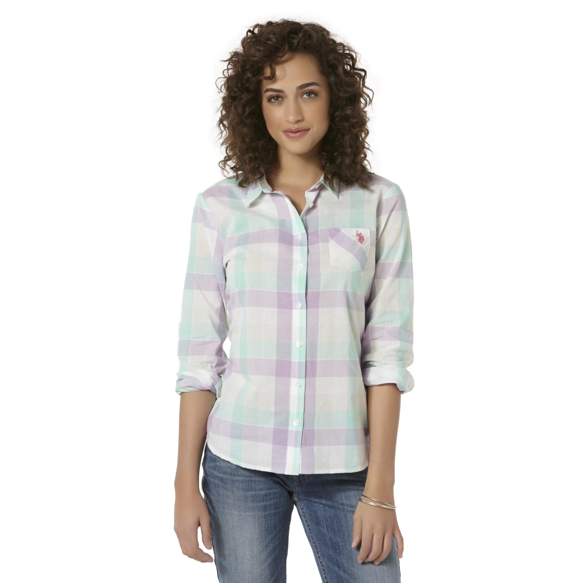 U.S. Polo Assn. Women's Tie-Front Blouse - Plaid