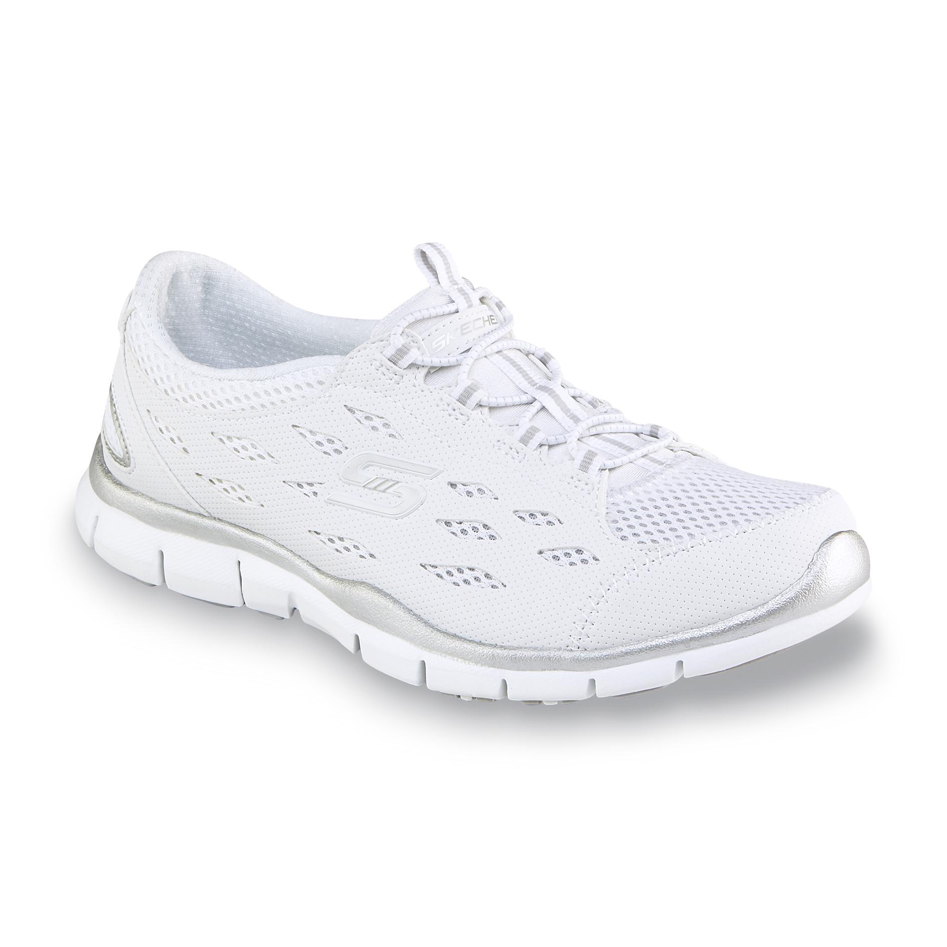 sketchers white tennis shoes