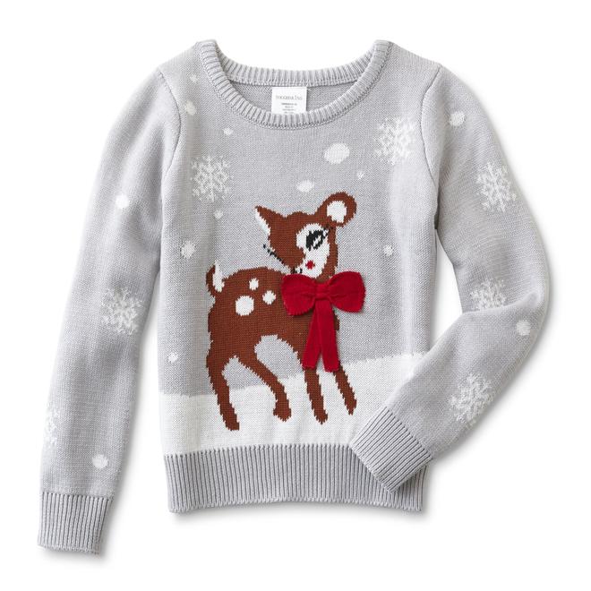 Toughskins Girls' Christmas Sweater Reindeer
