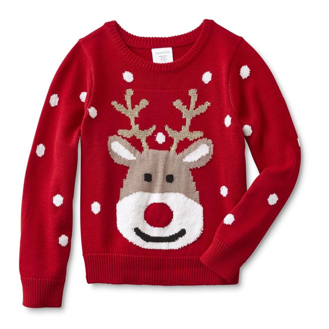 Toughskins Toddler and Infant Girls' Lighted Christmas Sweater Reindeer