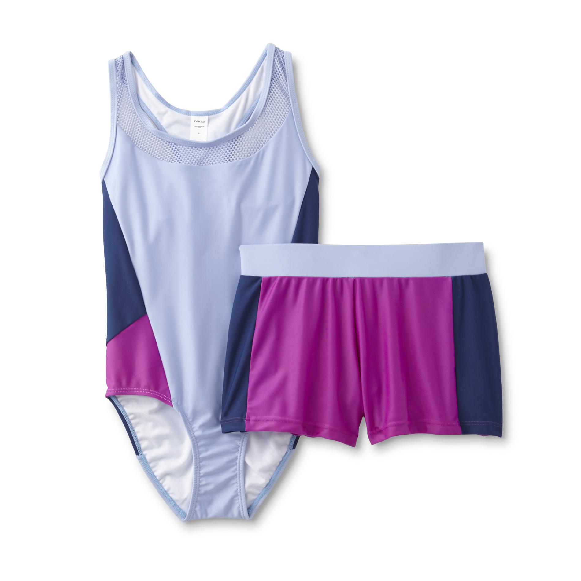 Joe Boxer Girls' OnePiece Swimsuit & Swim Shorts Colorblock Shop