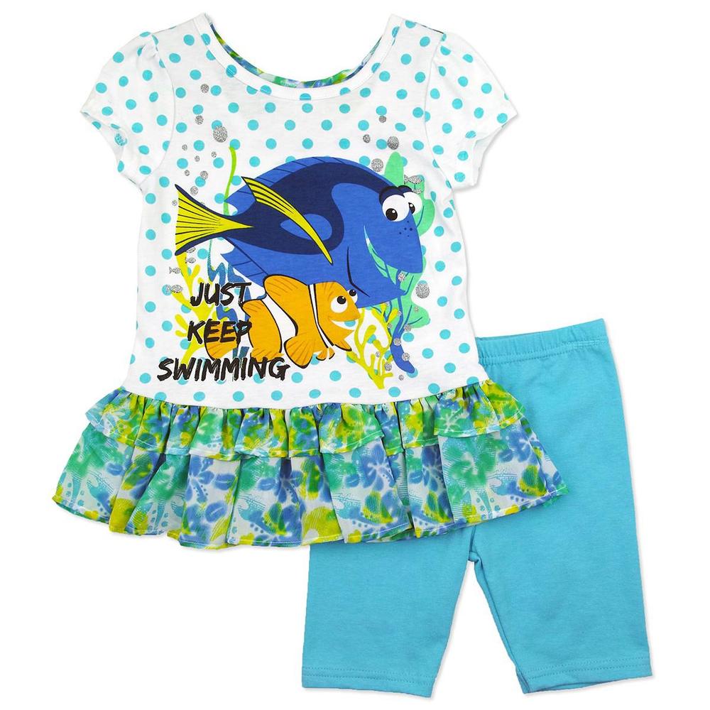 Disney Finding Nemo Infant & Toddler Girl's Graphic Top & Bike Shorts