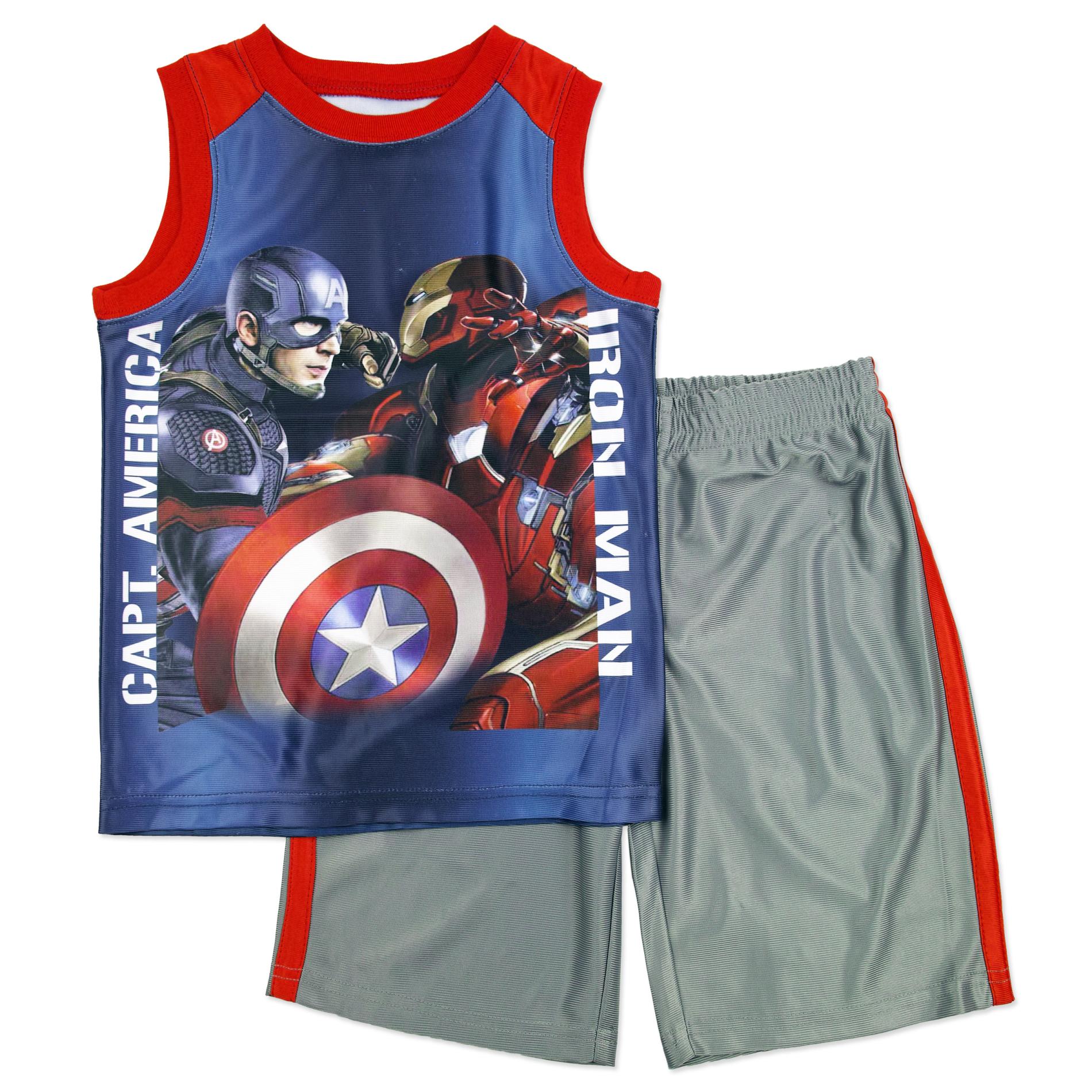 Marvel Captain America & Iron Man Boy's Shirt & Shorts