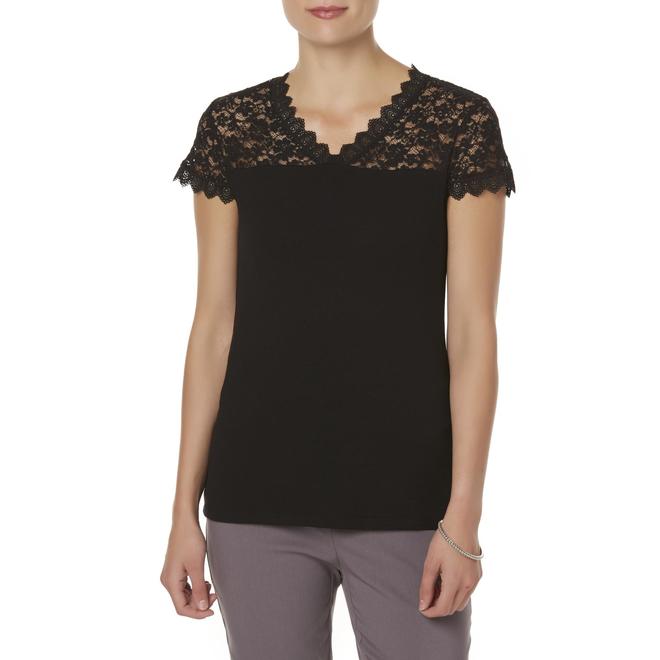 Simply Styled Women's Mixed Media Shirt