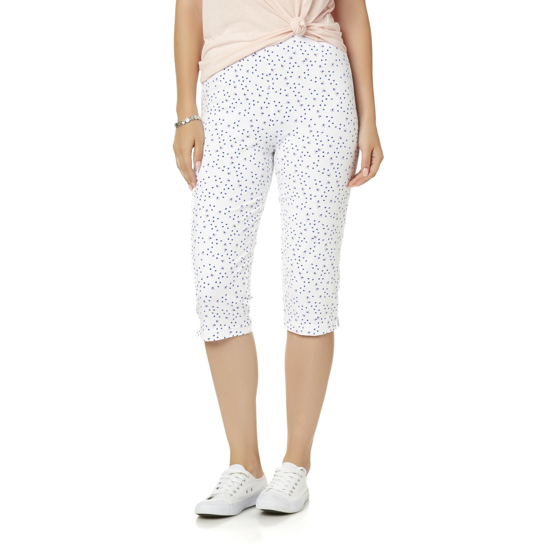 Basic Editions Women's Capri Pants Floral