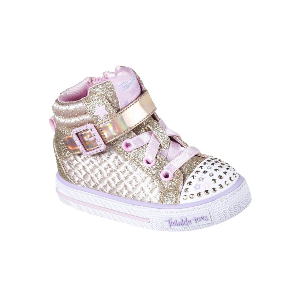 Skechers Toddler Girls' Twinkle Toes Shuffles Twinkle Charm Gold Sneaker