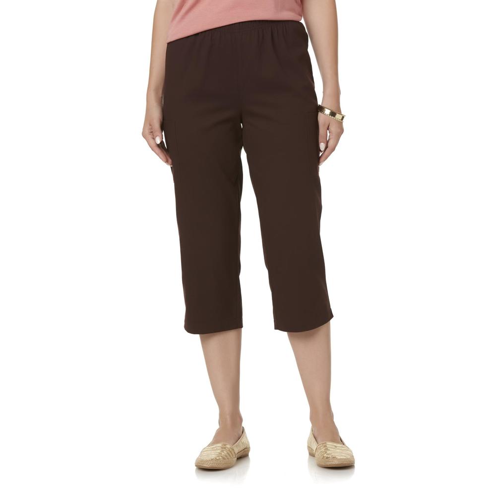Basic Editions Women's Cropped Cargo Pants