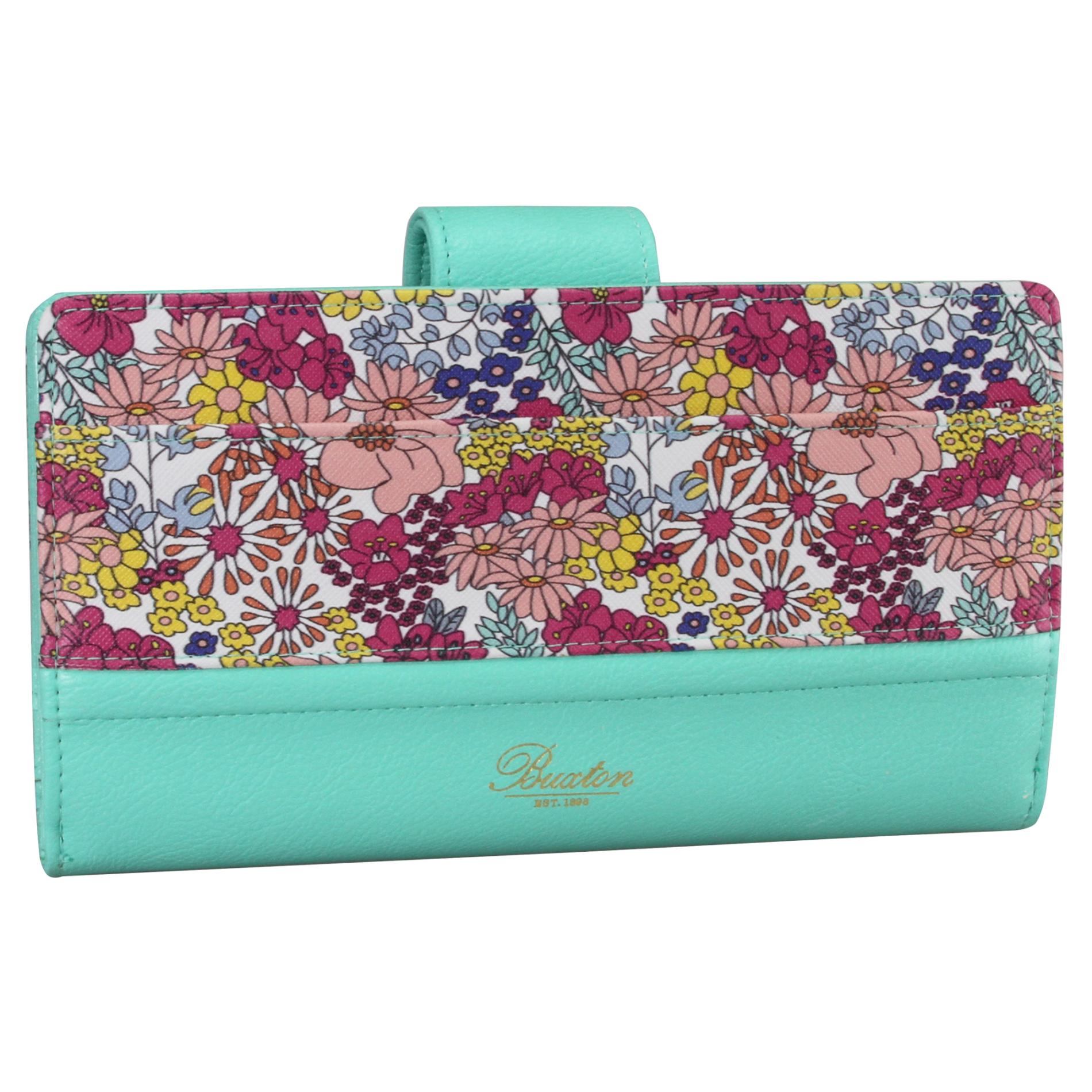 Buxton Women's Checkbook Wallet Floral