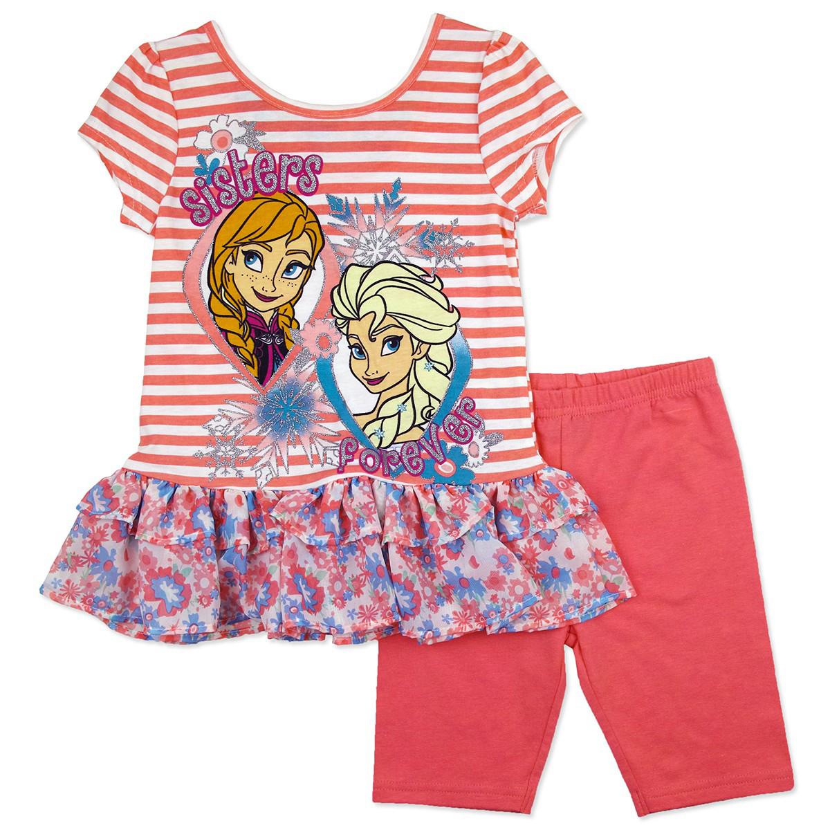 Disney Frozen Infant & Toddler Girl's Top & Shorts - Striped