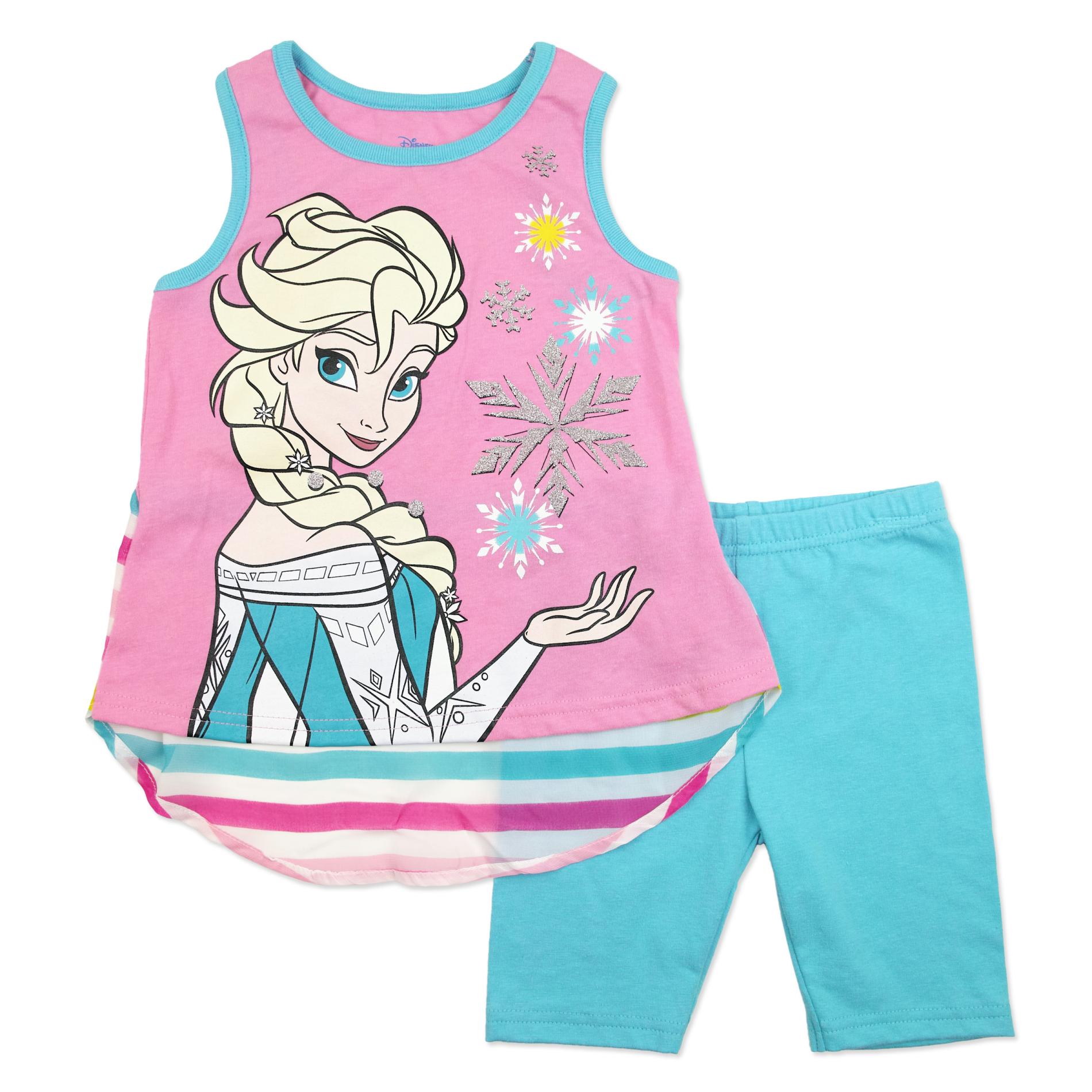Disney Frozen Infant & Toddler Girl's High-Low Tank Top & Shorts