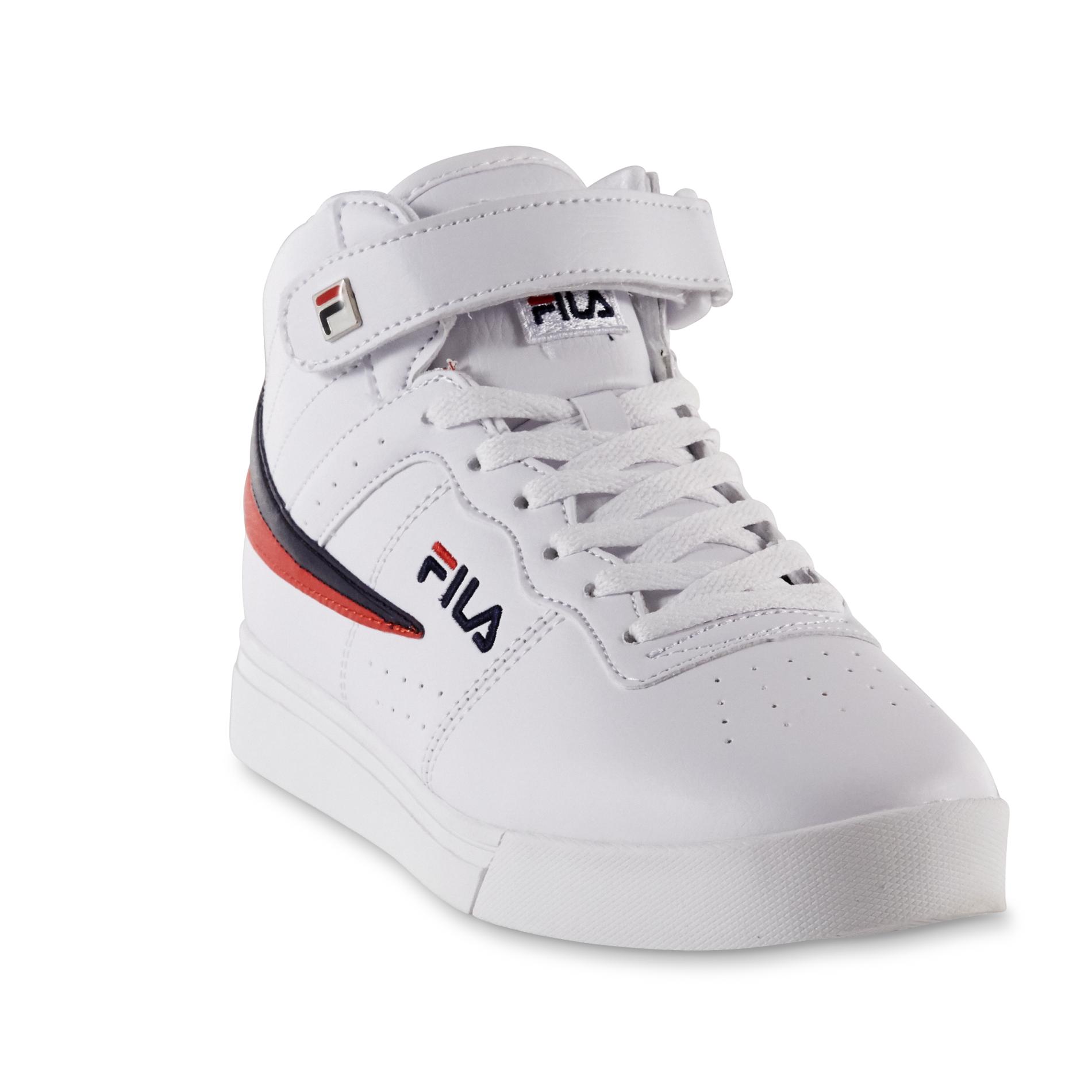 Fila Men's Vulc 13 White/Blue/Red Mid-Top Sneaker