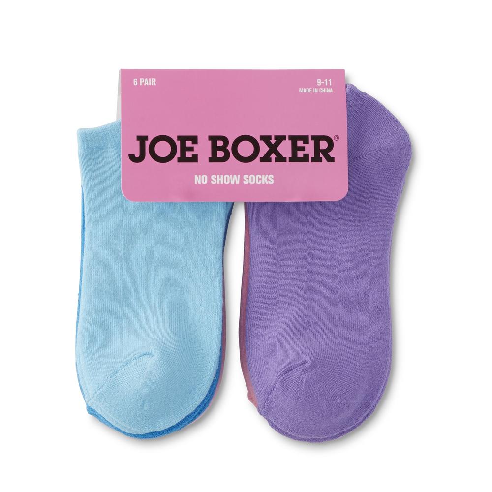 Joe Boxer Girls' 6-Pairs No-Show Socks