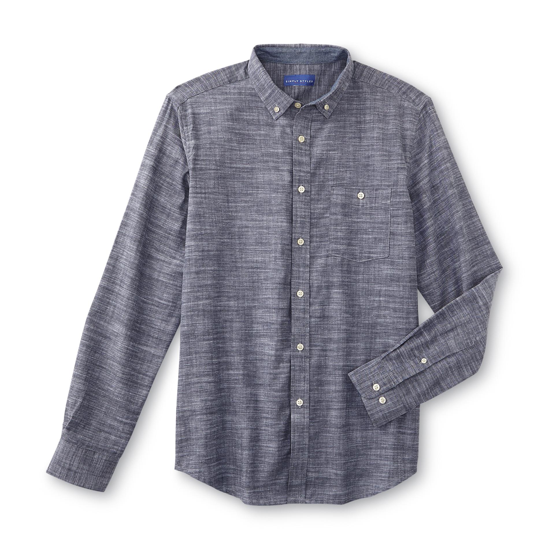 Simply Styled Men's Chambray Shirt - Space Dyed